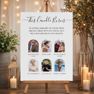 This Candle Burns Photo Wedding Memorial Sign