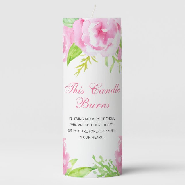 This Candle Burns Pink Flowers Memorial Wedding (Front)