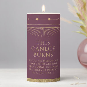 This Candle Burns Plum Gold Wedding Memorial