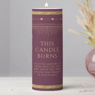 This Candle Burns Plum Gold Wedding Memorial