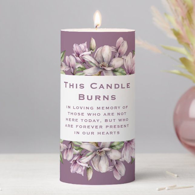 This Candle Burns Purple Magnolia Flower Wedding (In Situ)