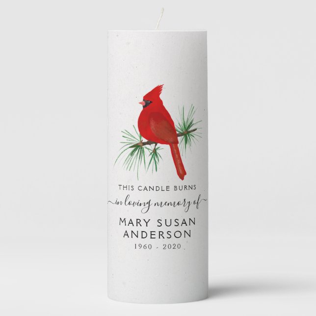 This Candle Burns Red Cardinal Memorial Tribute (Front)