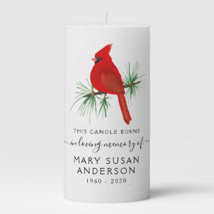 This Candle Burns Red Cardinal Memorial Tribute