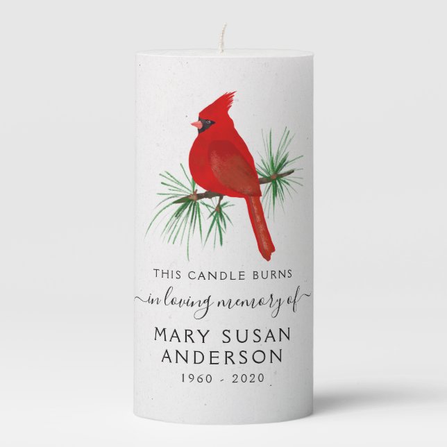 This Candle Burns Red Cardinal Memorial Tribute (Front)