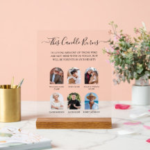 This Candle Burns Wedding Memorial Acrylic Table