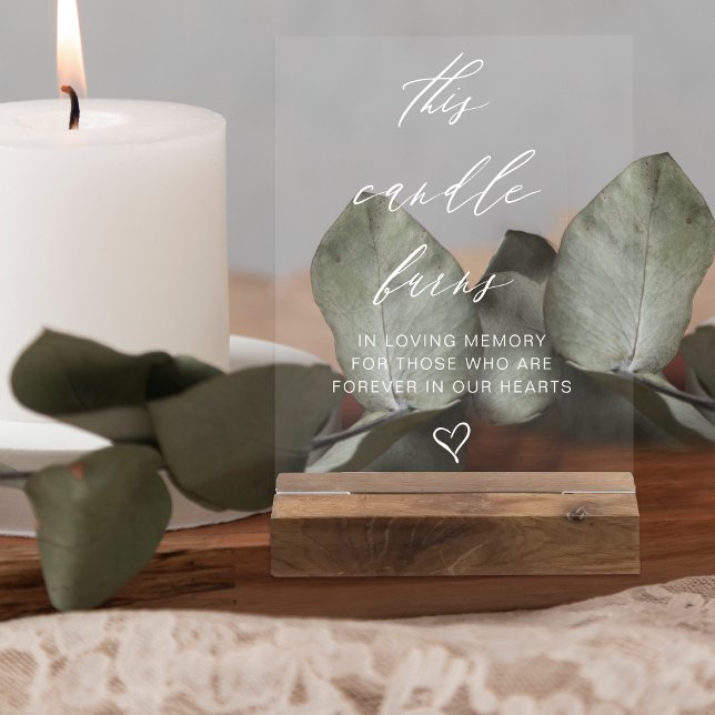 This Candle Burns Wedding Memory Table Acrylic Sign (This Candle Burns Wedding Memory Table Acrylic Sign)