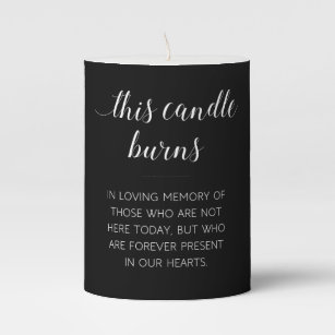 This Candle Burns White on Black Wedding Memorial