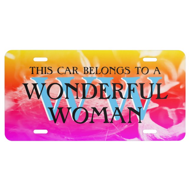This Car Belongs to WW Amazing & Beautiful  License Plate (Front)
