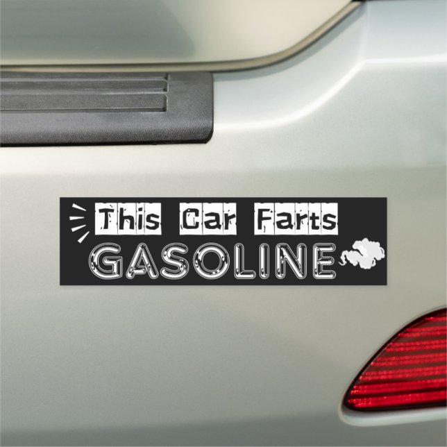 This Car Farts Gasoline Witty Joke Magnet (In Situ)