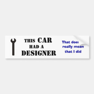 This car had a designer bumper sticker