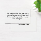 This card certifies that you had a personal enc... (Desk)
