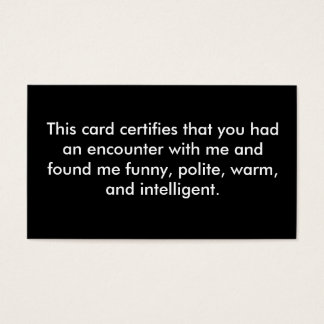 This card certifies that you had an encounter w...