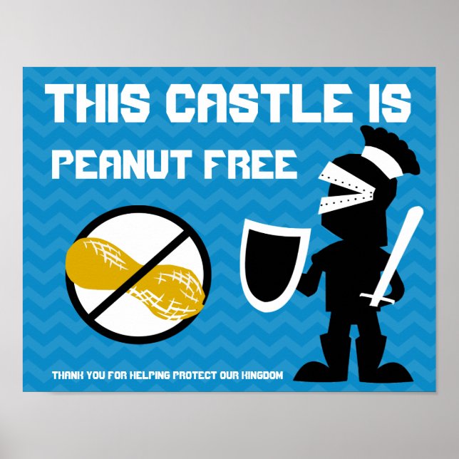 This Castle is Peanut Free Guarded by Knight Sign (Front)