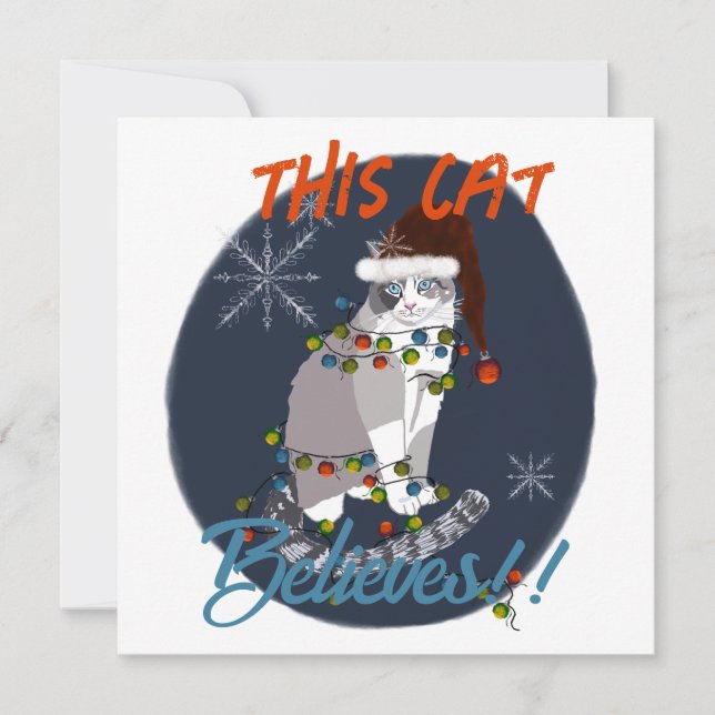 This Cat Believes Holiday Card (Front)