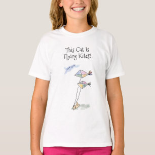 "This Cat Is" Cartoon Series Flying Kites T-Shirt