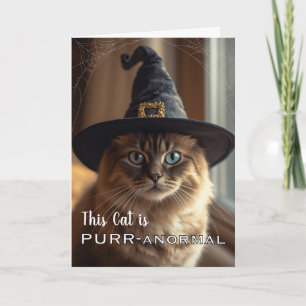This Cat is PURR-anormal with Halloween Witch Cat Card