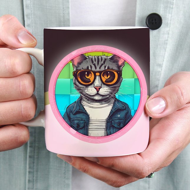 This cat's style is the cat's meow giant coffee mug (Creator Uploaded)