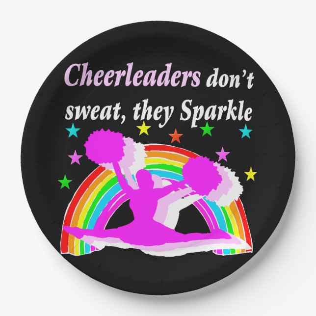 THIS CHEERLEADER SPARKLES DESIGN PAPER PLATES (Front)