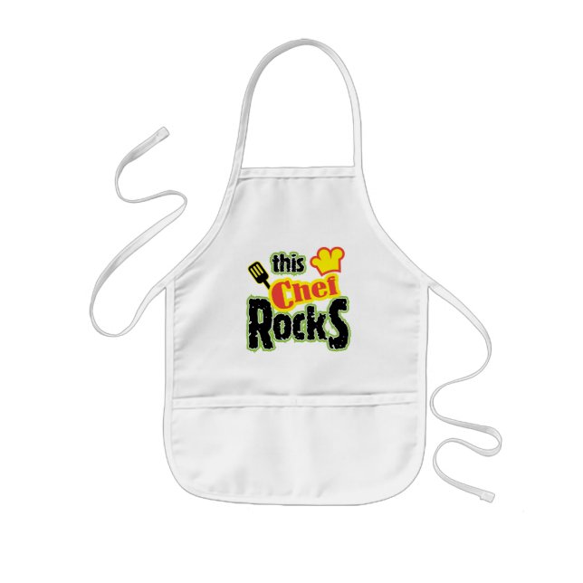 This Chef Rocks! Funny Kids' Apron (Front)