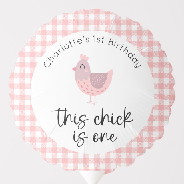 This Chick is One 1st Birthday Balloon (Front)