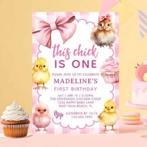 This Chick Is One Pink Chicken 1st Birthday Party