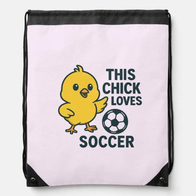 This Chick Loves Soccer Drawstring Bag (Front)