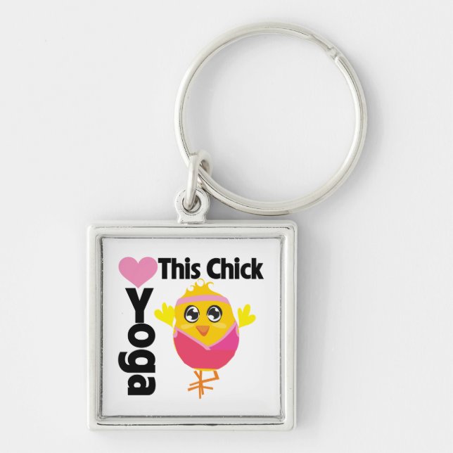 This Chick Loves Yoga Keychain (Front)