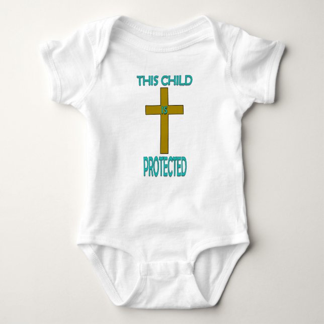 This child is protected baby bodysuit (Front)