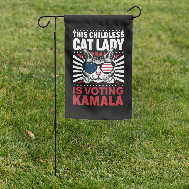 This Childless Cat Lady is Voting Kamala 2024 Garden Flag (In SItu)