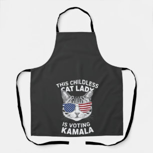 This Childless Cat Lady Is Voting Kamala Election Apron