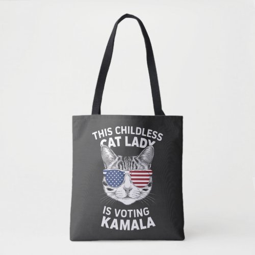 This Childless Cat Lady Is Voting Kamala Election Tote Bag