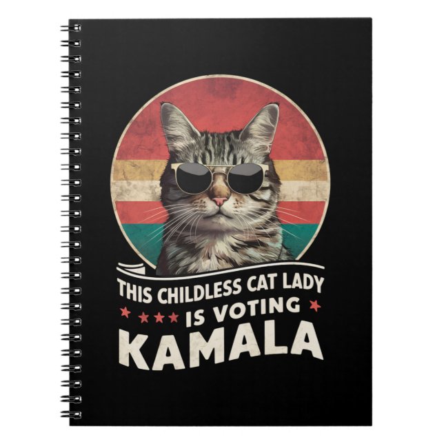 This Childless Cat Lady is Voting Kamala Notebook (Front)