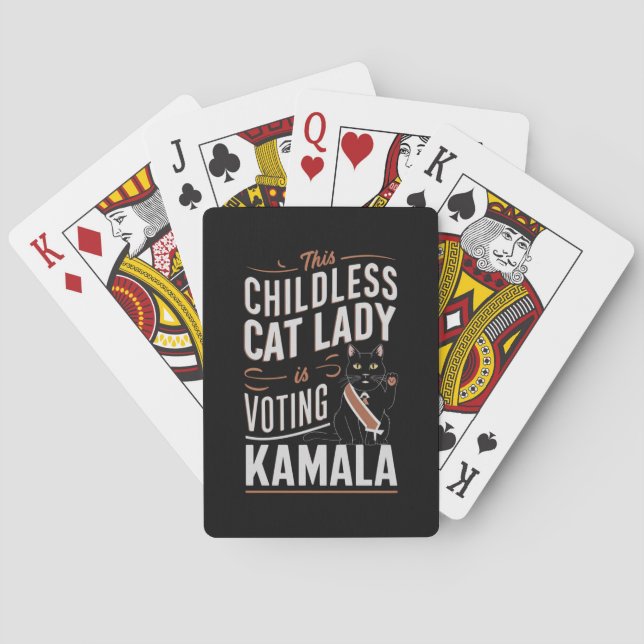 This Childless Cat Lady is Voting Kamala Poker Cards (Back)