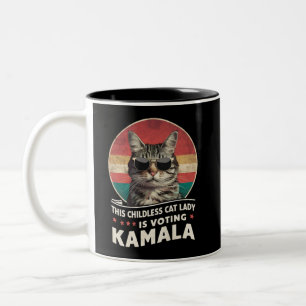 This Childless Cat Lady is Voting Kamala Two-Tone Coffee Mug