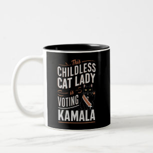 This Childless Cat Lady is Voting Kamala Two-Tone Coffee Mug