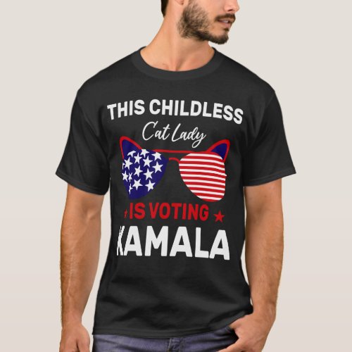 This Childless Cat Lady Kamala Election 24 Ladies T_Shirt