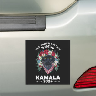 This Childless Cat Lady Ladies Is Voting Kamala Car Magnet