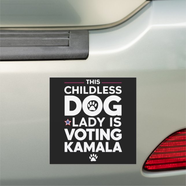 This Childless Dog Lady is Voting Kamala Election  Car Magnet (In Situ)