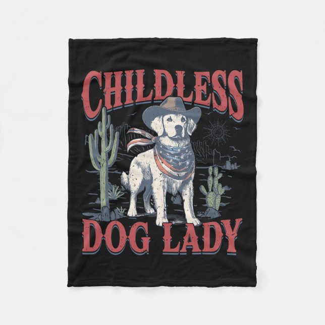 This Childless Dog Lady Is Voting Kamala Harris 20 Fleece Blanket (Front)