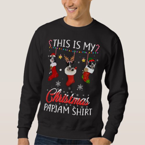 This Christmas Pajama Border Collie In Socks Lover Sweatshirt