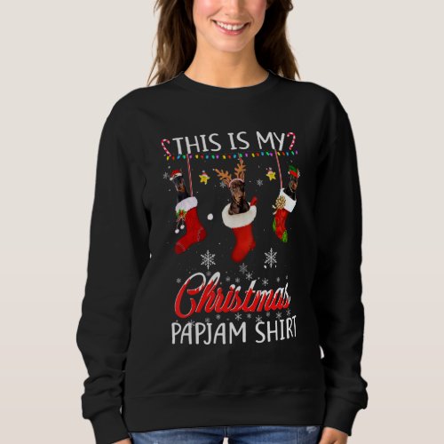 This Christmas Pajama Doberman Dog Socks Dog Sweatshirt