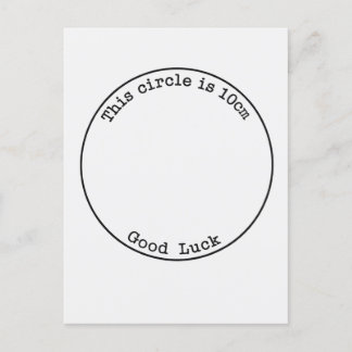 This Circle Is 10cm Good Luck Funny Pregnancy Postcard