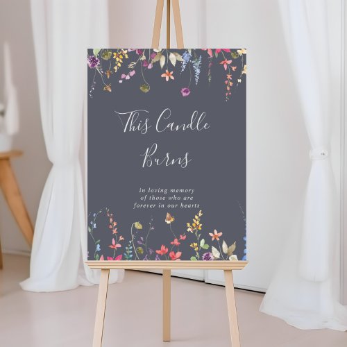 This Classic Blue Wild Floral Candle Burns  Poster