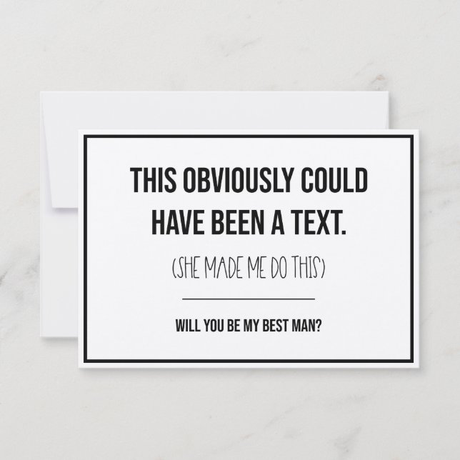 This Could Have Been A Text Best Man Proposal Note Card (Front)