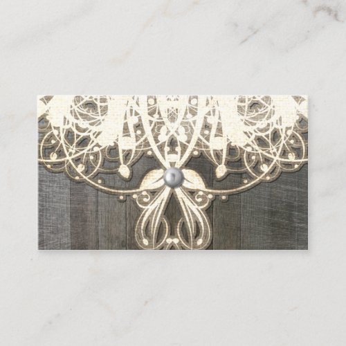This Country Lace and Wood Rustic  Reception Card Business Cards