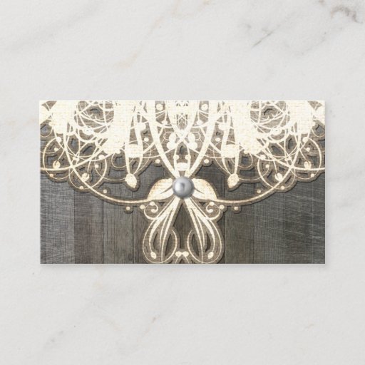 Customizable This Country Lace and Wood Rustic Reception Card Business Cards