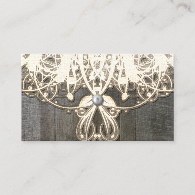 This Country Lace and Wood Rustic Wishing Well Enclosure Card (Front)