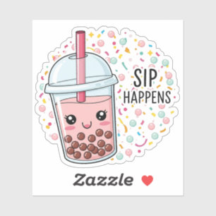 This cute boba tea illustration is bursting with sticker