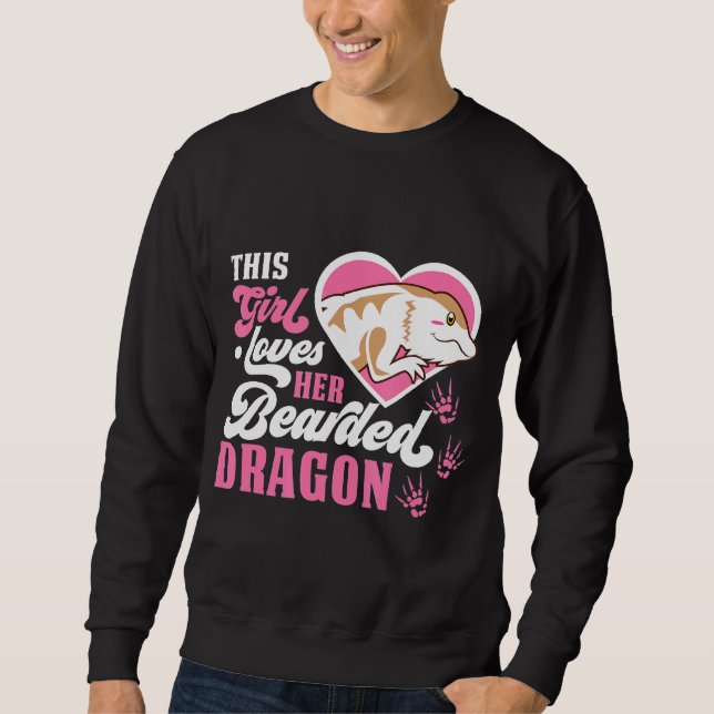 This Cute Girl Loves Her Bearded Dragon Dragon Sweatshirt (Front)