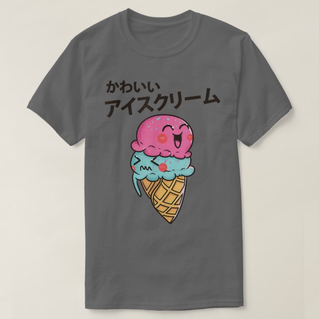 This Cute Kawaii Strawberry Ice Cream Cone Foodie  T-Shirt (Design Front)